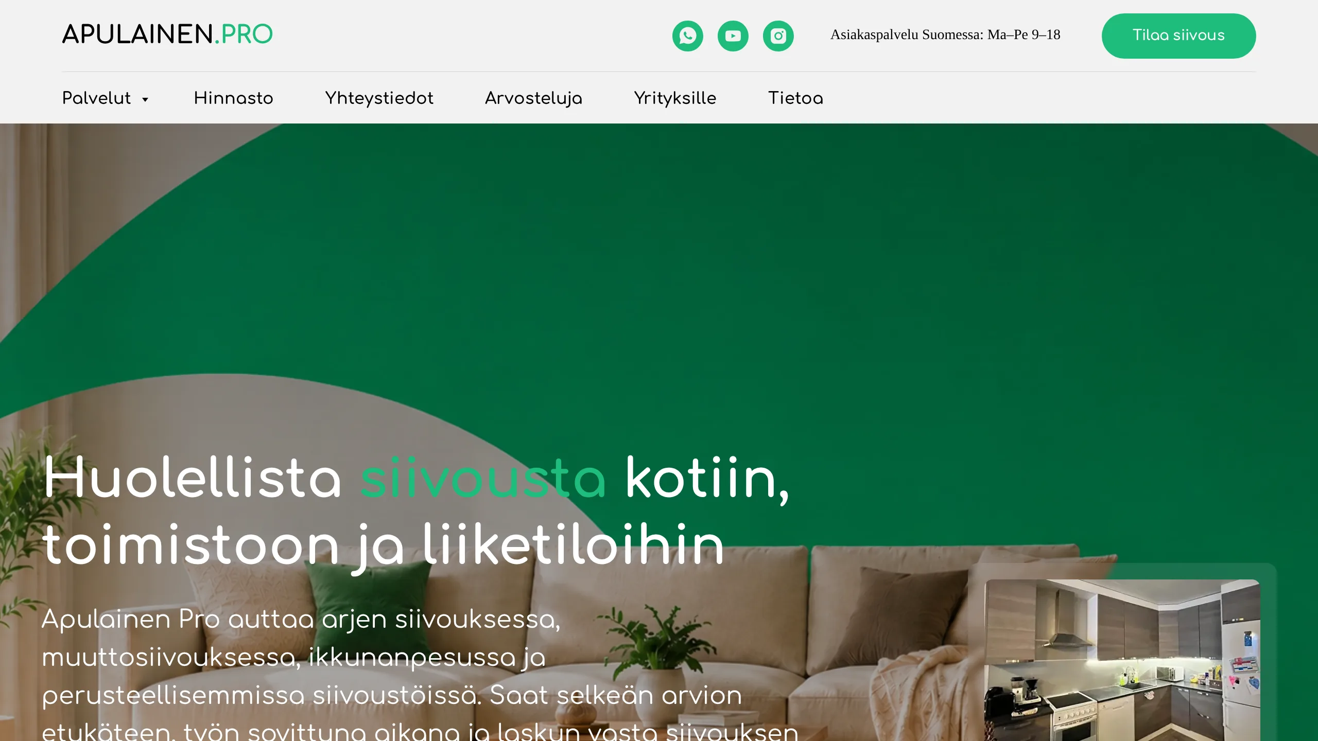Зарубежное SEO-продвижение для компании по клинингу из Финляндии